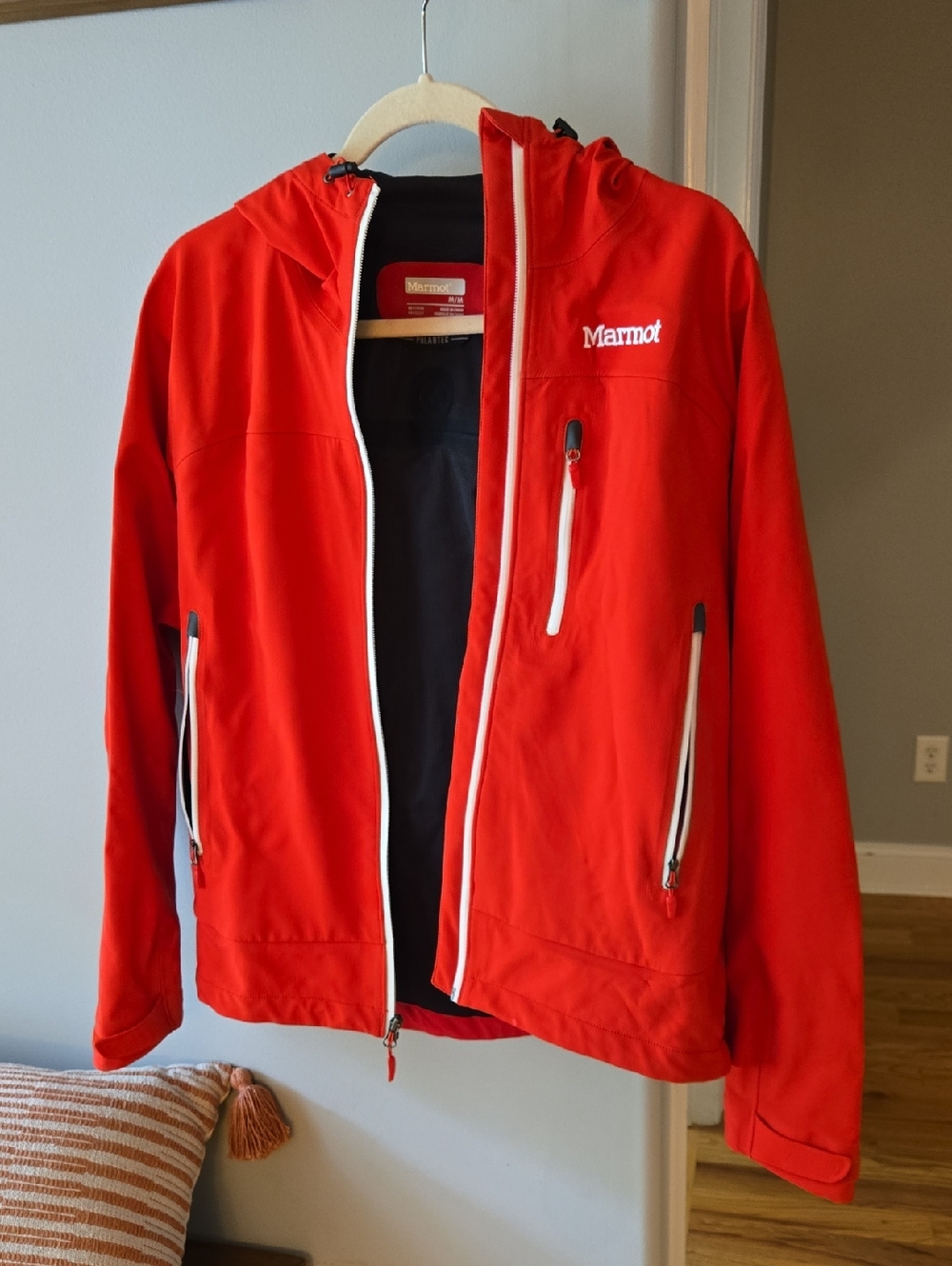 Marmot Womens Red Softshell Hooded Performance Jacket